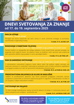 dnevi svetovanja za znanje - cel napovednik